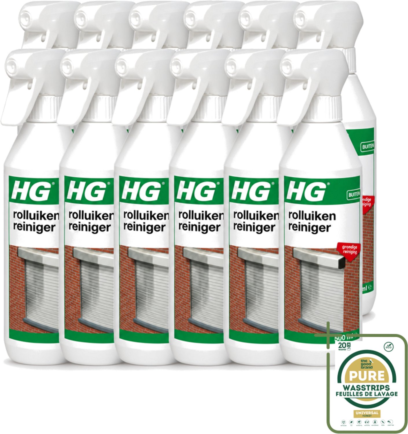 12 x HG - Rolluikenreiniger - Grondige Reiniging - 500 ml - Rolluiken Reinigen - Rolluiken Reiniger - Rolluik Reinigen - Rolluik Reinigingsproduct - Rolluik Reinigen Zonder Krassen