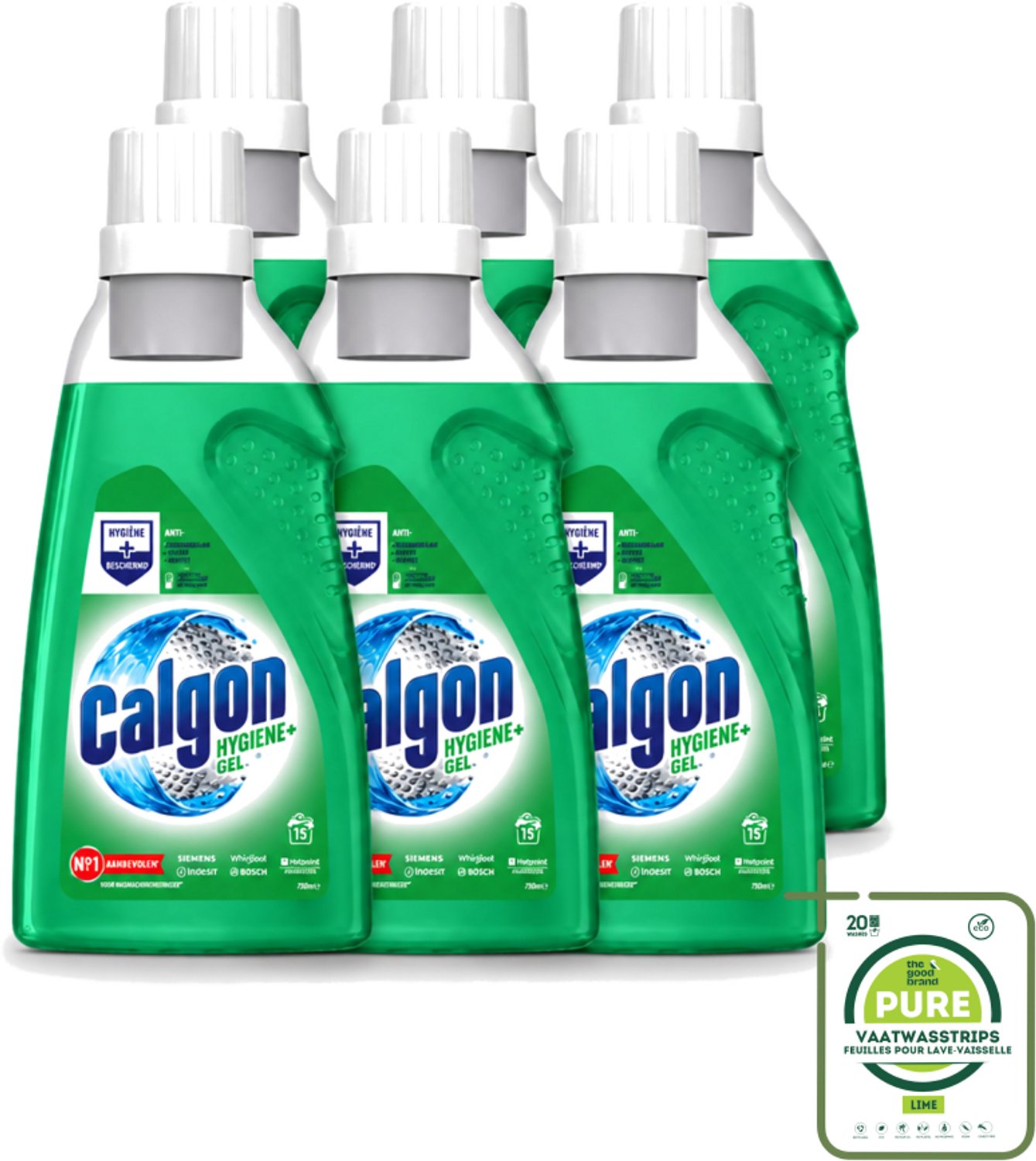 6 x Calgon – Wasmachinereiniger Gel – Hygiene+ – 750 ml - Grootverpakking - Vaatwasstrips - Wasmachinereiniger - Kalkpreventie - Wasmachine Hygiëne - Wasmachine Onderhoud - Geuren In Wasmachine