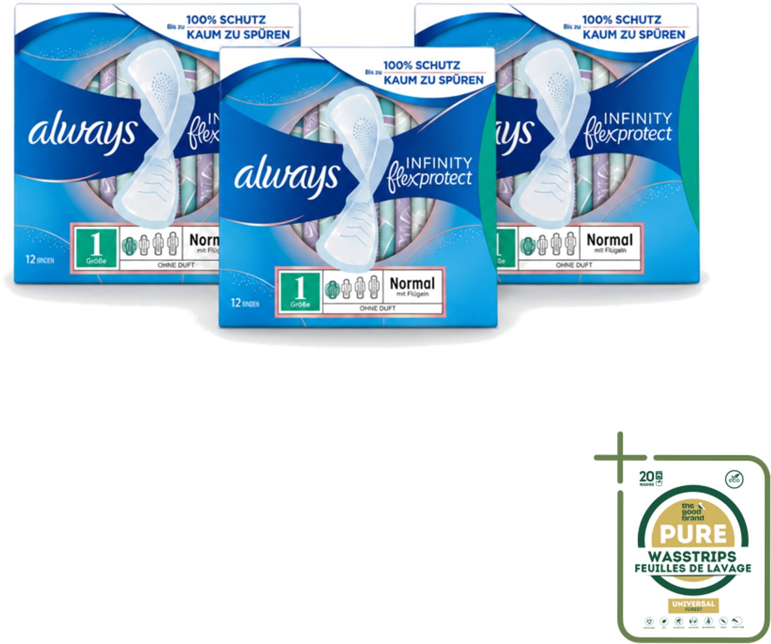 3 x Always – Maandverband – Infinity Normal - 12 Maandverbanden - Always Infinity - FlexFoam - Maandverband - Menstruatie - Absorptie