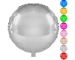 DekoRex Folieballonnen rond 10st. 45cm verjaardag party decoratie (kleur: zilver)..