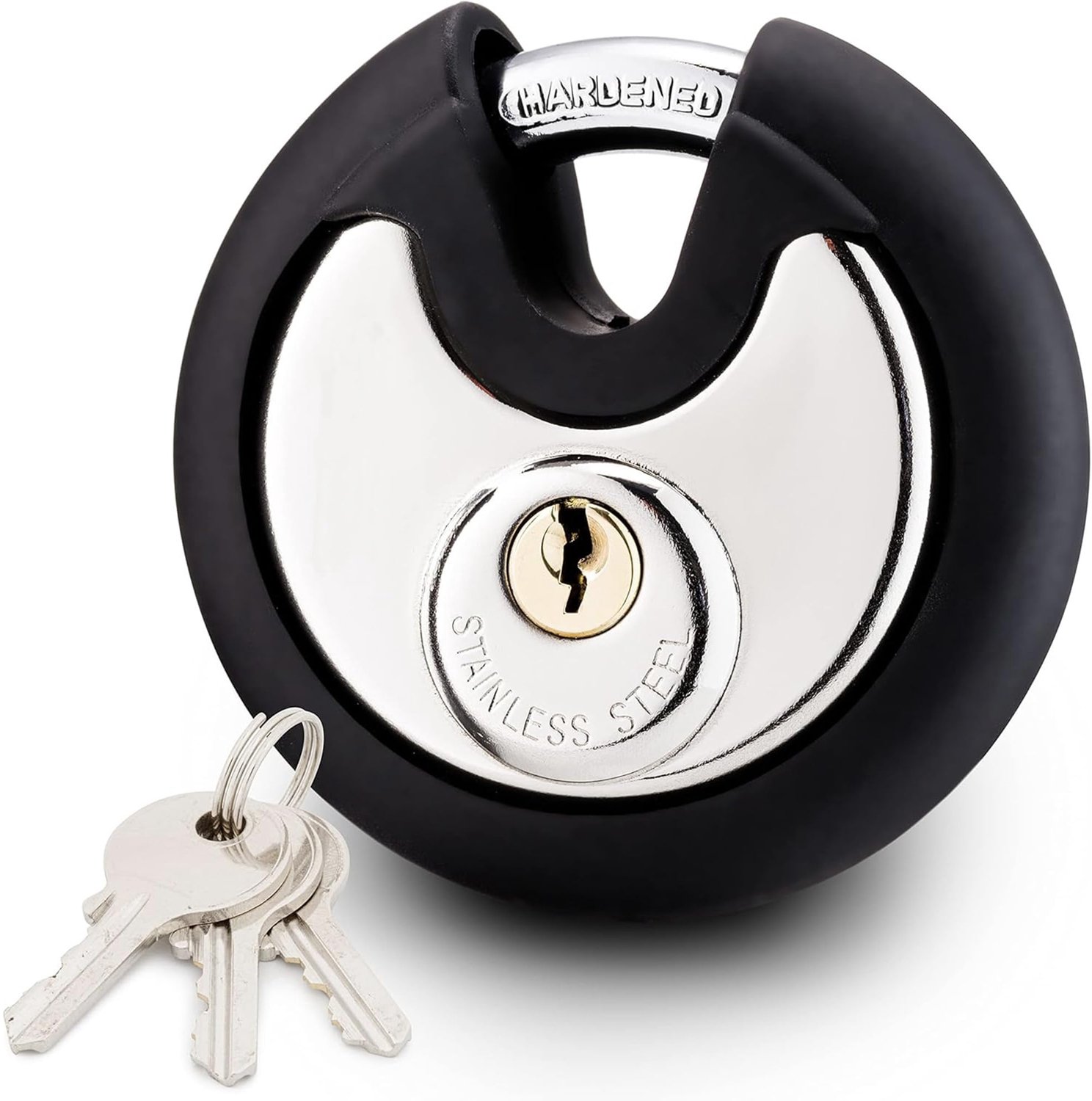 Satargo Outdoor Heavy Duty waterdicht hangslot met sleutels - roestvrij staal met rubber bedekt weerbestendig hangslot - pick resistant outdoor lock r