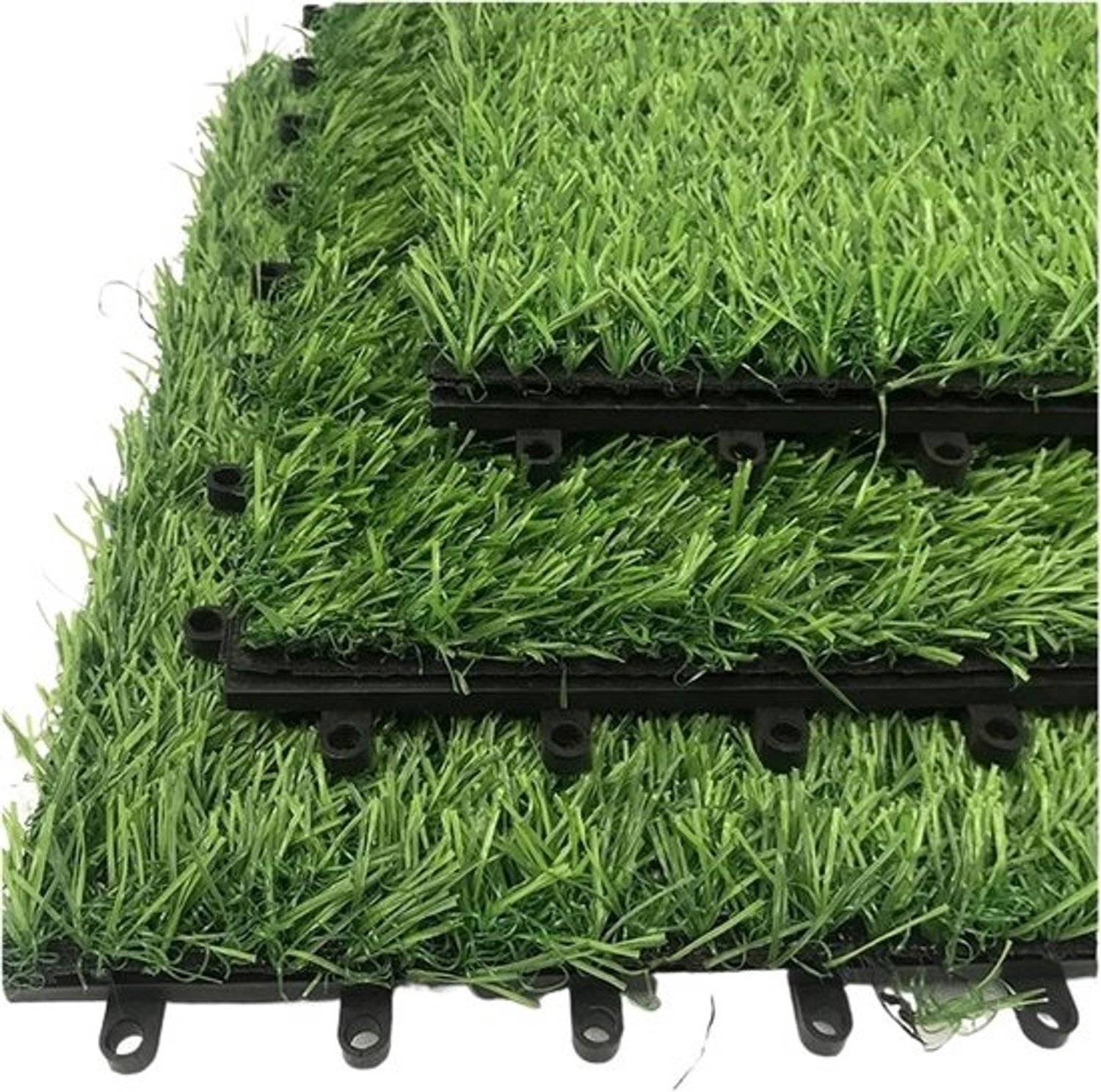 Kunstgras Tegels - Nep Gras Matten - Buitenruimte Verfraaien - In elkaar grijpend Ontwerp - 100x100 cm - Groen