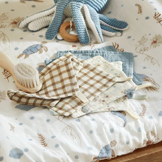 LOBERON Washandje set van 6 Tinkertop blauw/beige van Merkloos — afbeelding 3