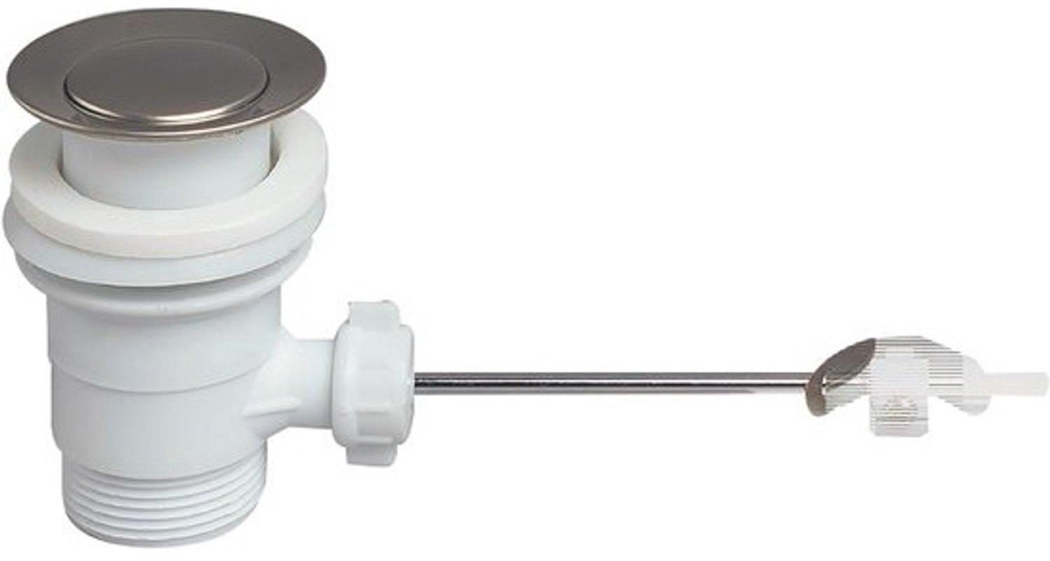 Wastafelafvoer - Afvoergarnituur - Snel installeren - Met treksluiting - 7x14x24 cm - Wit chroom