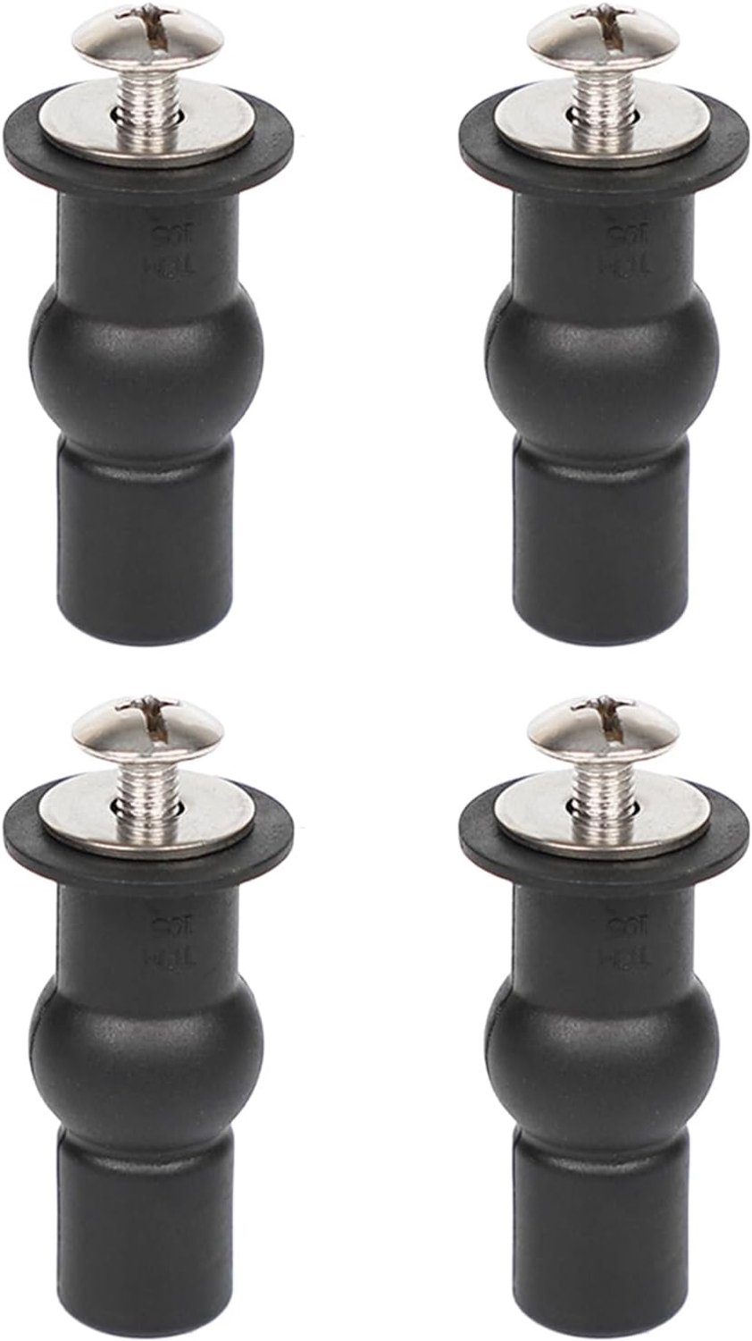 SnelShoppen - Set van 4 Toiletbril Accessoires, Vervangingsschroeven en Bevestigingen voor Toiletbril, Hinge Schroeven voor Badkamer, Blinde Gaten (Zw