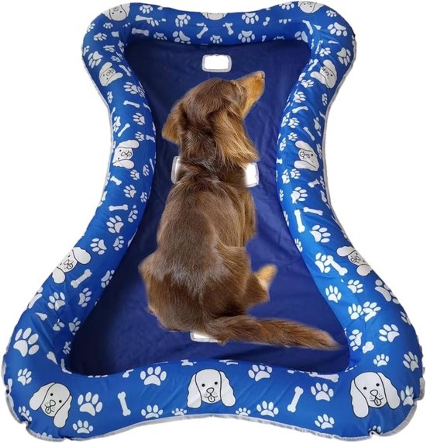 Honden Zwemring - Hondenmat Drijvend - Waterpret Hond - Krasbestendig Nylon - 146 x 95 cm - Blauw