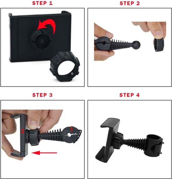 SnelShoppen - Golf Swing Record Phone Holder - Verstelbare Smartphone Houder voor Golf Buggy, 360° Rotatie, Compatibel met Meerdere Mobiele Telefoons van Snelshoppen — afbeelding 3