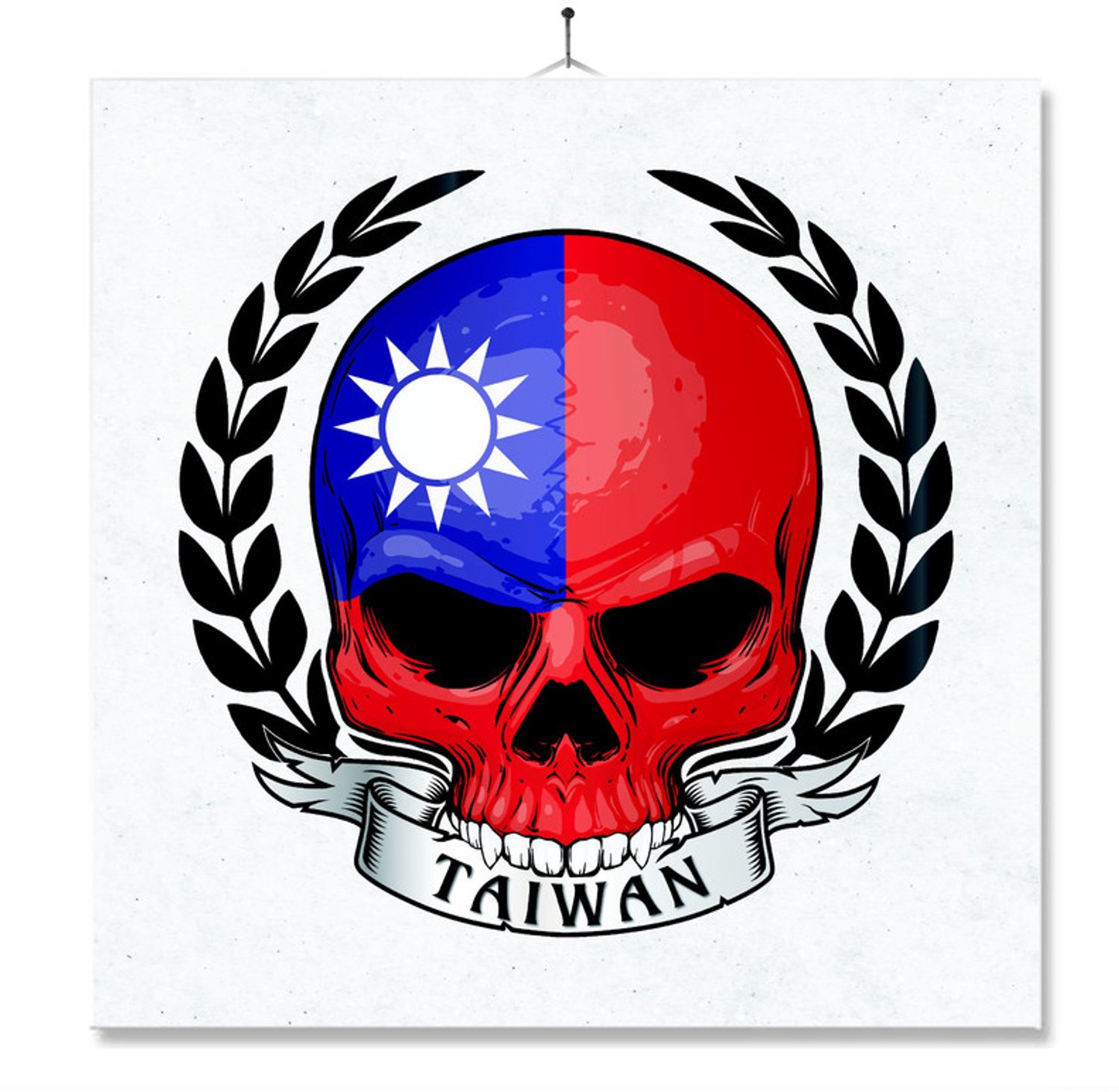 MC Living Tegel Met Opdruk | Schedel | Vlag | Taiwan Multi-Color