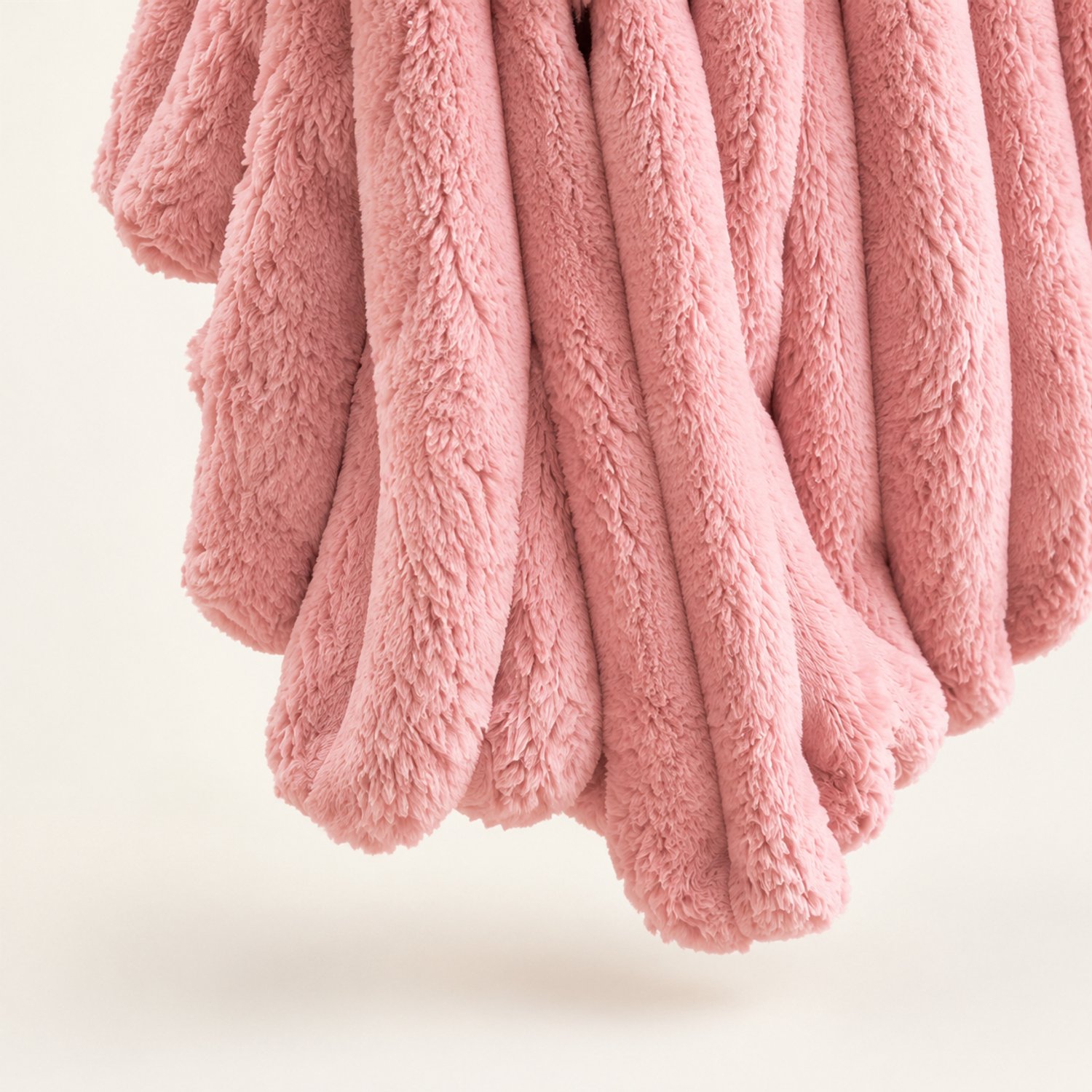 SWGOTA Roze pluche deken met strepen 200 x 230 cm, polyester, machinewasbaar voor bank en dutje