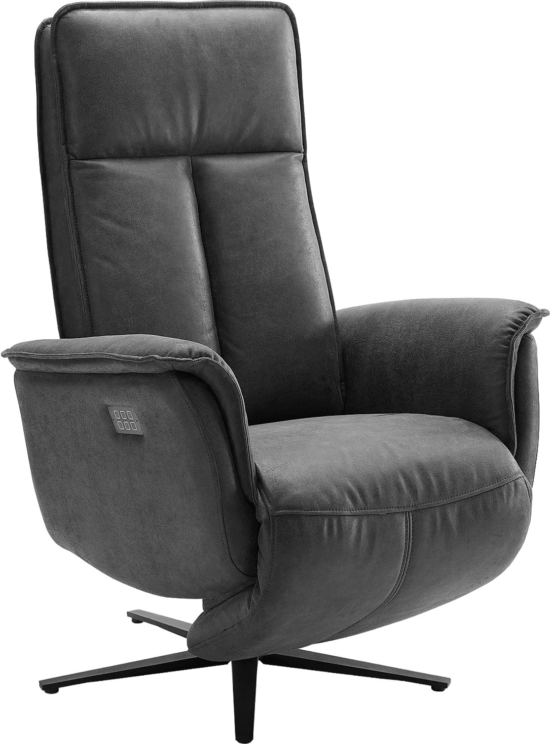 Goossens Relaxstoel Odyssey - Micro Leer - Grijs - Draaibaar - Met Armleuning microleer antraciet 67
