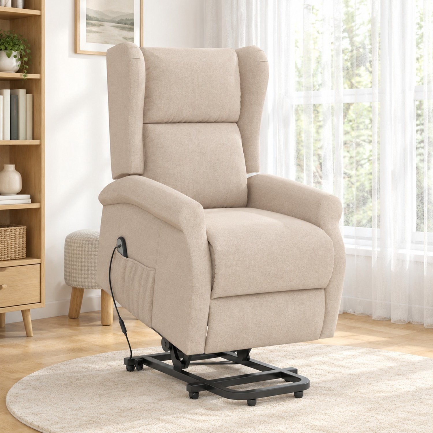 CHICFURN Relaxfauteuil - Elektrisch verstelbaar - Crèmewit