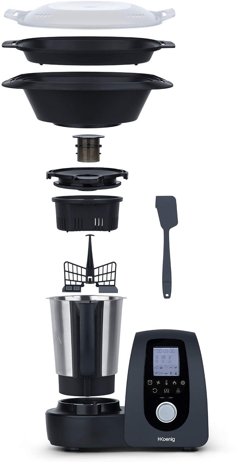 Intelligent Professional Multifunctionele Keukenmachine, 2L, 1000W, 30+ Kookfuncties, Robot, Turbo 10 Snelheden, Temperatuur van 37 tot 120°C, Tot 4 Bereidingen Gelijktijdig, Zwart — afbeelding 3
