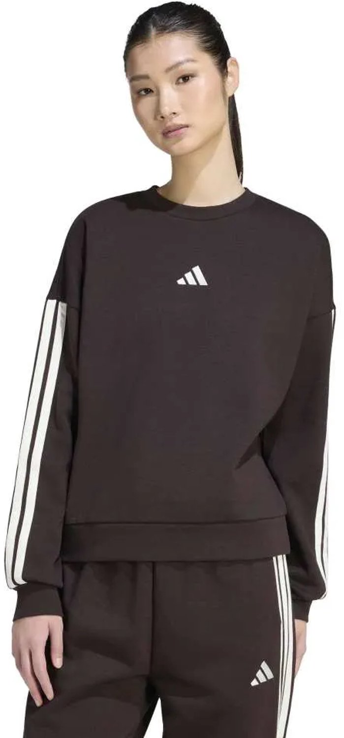 Adidas Essentials 3 Stripes Fleece Sweatshirt Vrouw Aurora Coffee / Ivory