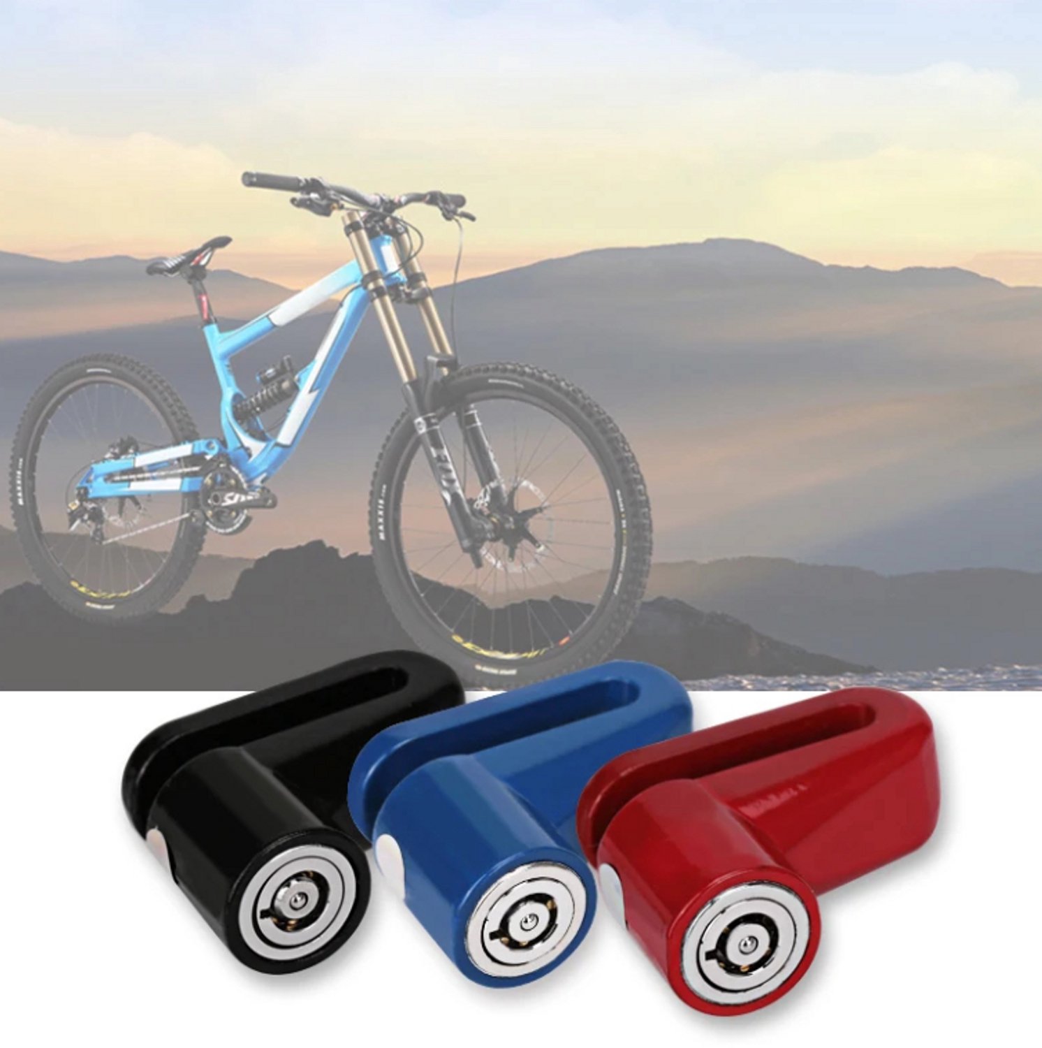 Rieba® Remschijfslot - Schijfremslot - Geschikt voor Fiets - E-bike - Motor - Scooter - Brommer - Schijfrem Slot - Universeel - Fietsslot - Remslot - Antidiefstalbeveiliging - Blauw – foto 3