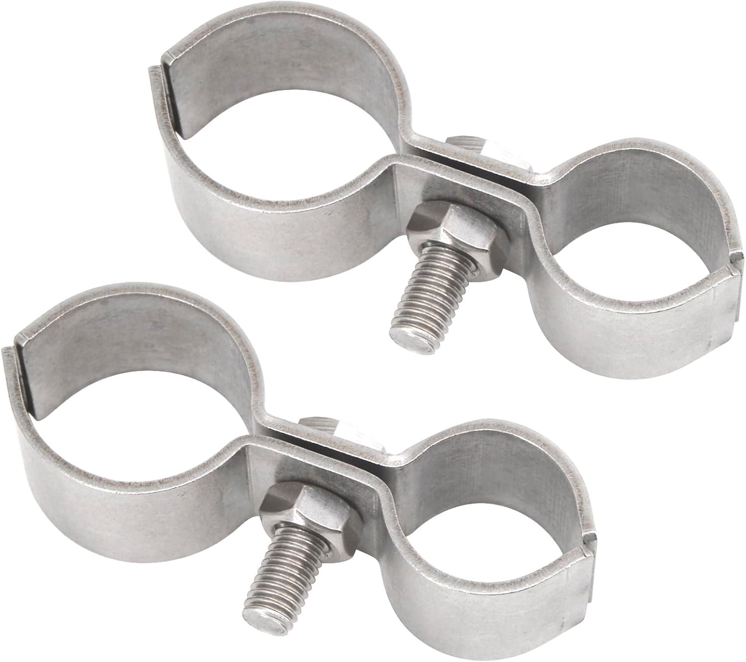 Dubbele pijpklemmen 32mm en 25mm - 304 Rvs - roestbestendig - ideaal voor hekwerken - 2 stuks - ServiceTopper