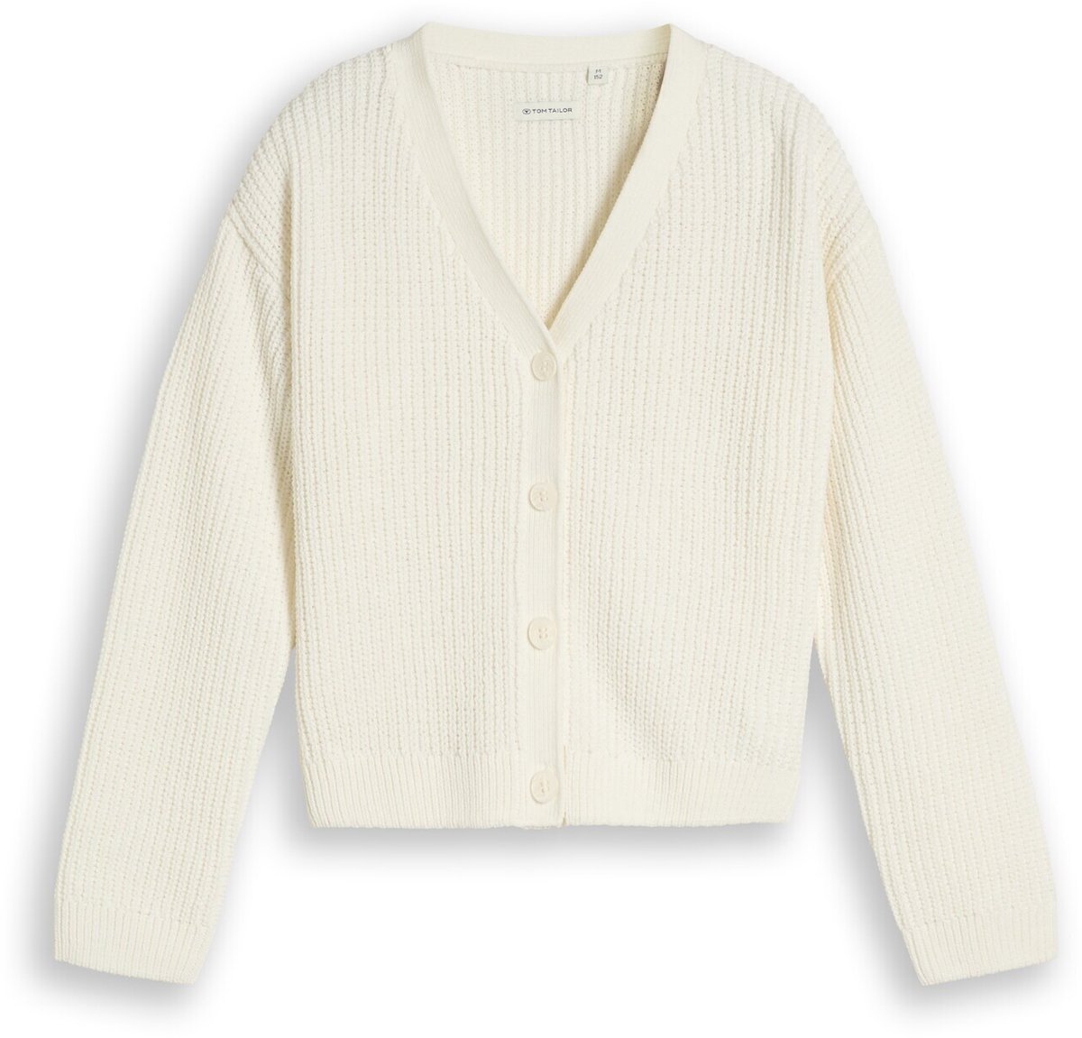 Tom Tailor - Kort vest met V-hals - Maat 128 - Wool White