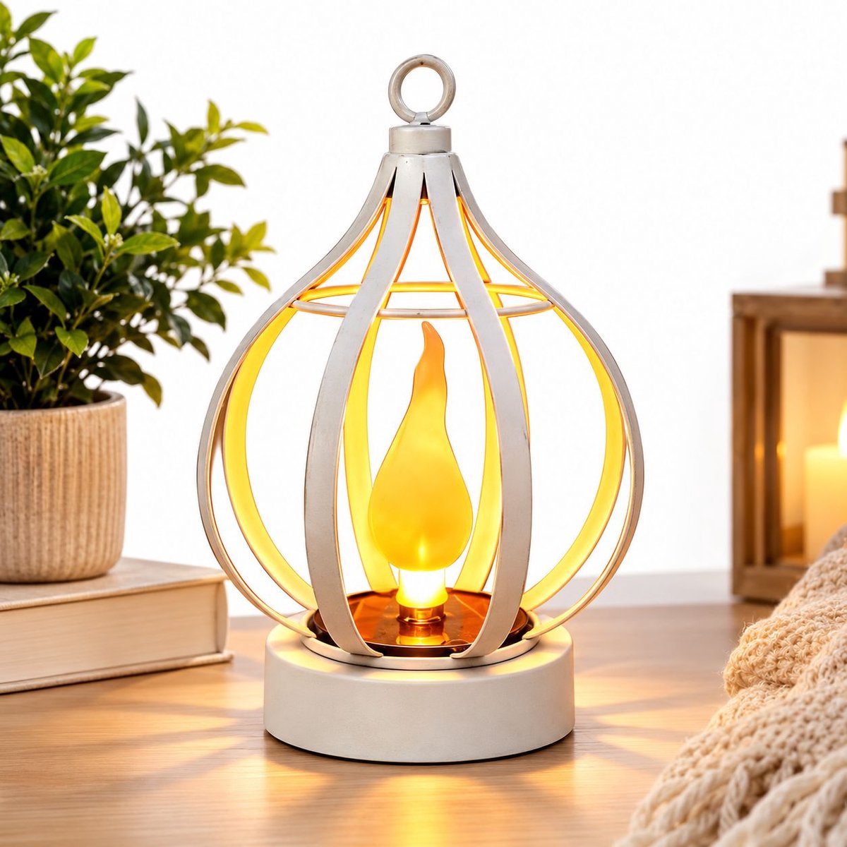VHV - Tuinlamp - Tuinverlichting - Tuinlampen op zonneenergie buiten - Waterdicht hangdecoratie - Buitenlamp zonne energie balkon - Geschikt voor achtertuin, tuin en boomdecoratie - Metalen vlamvormige lamp - Sfeer lantaarn