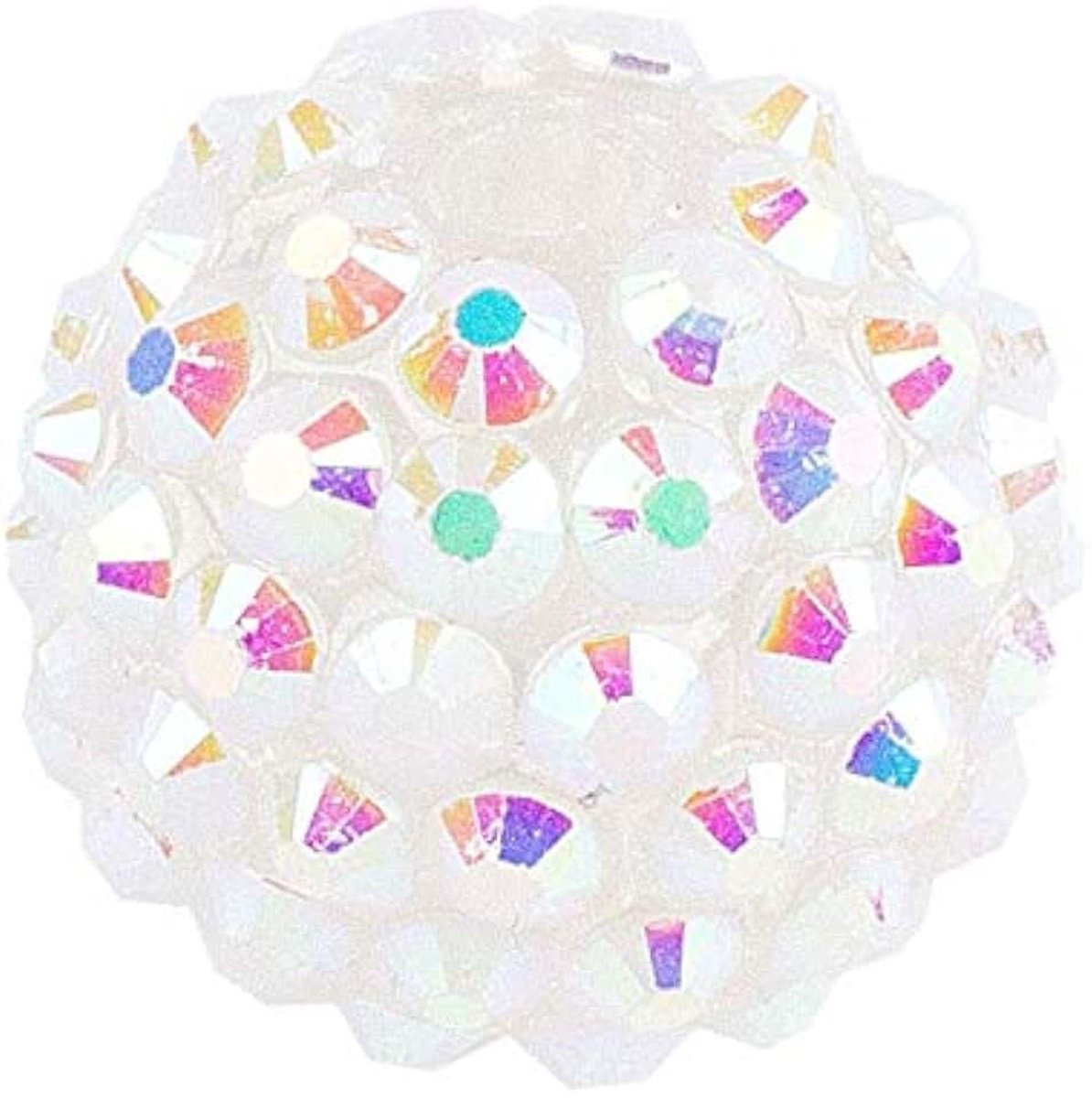 Mit Herz Kristallen kralen om te rijgen, discobolkralen, sieradenkralen, 10 maten om uit te kiezen (wit, iriserend, 18 mm)