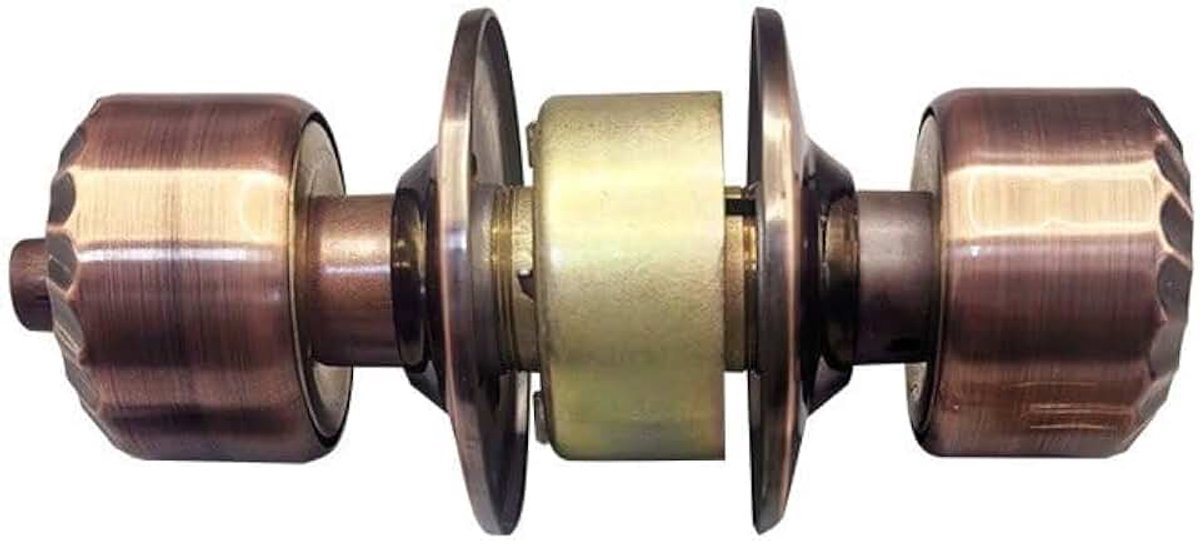 Deurknopslot met sleutels, antieke bronzen afwerking, moderne minimalistische stijl, voor slaapkamer- en badkamerdeuren, 30-50 mm deurdikte (70 mm middenafstand)