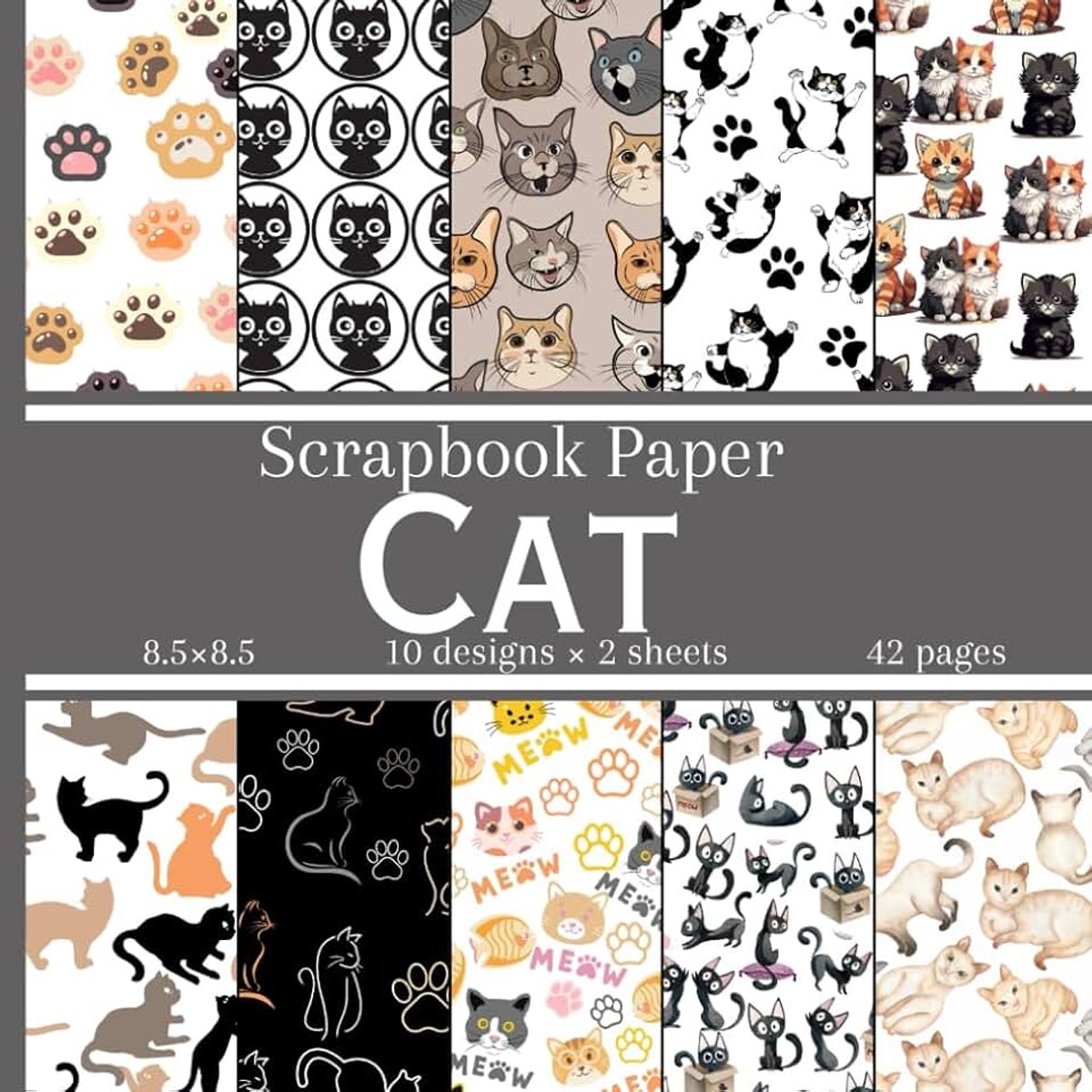 Paper: 20 Cute Pet Themed Double Sided Patterned Sheets, Decorative Craft Paper Pad Supplies for DIY Projects