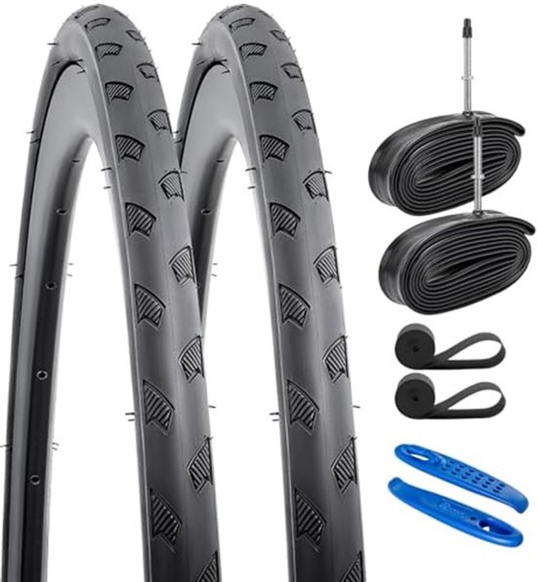 2 Stuks 700C Racefietsbanden en Heavy Duty Fietsbuizen - Compatibel met Meerdere Maten