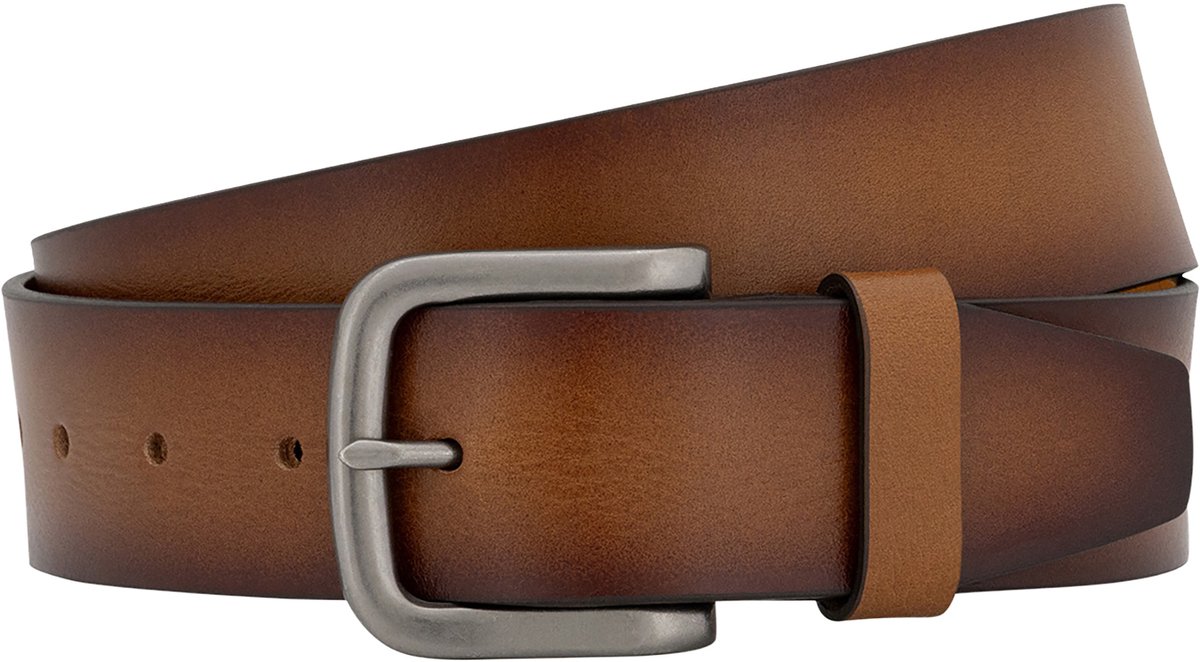 LINDENMANN leren heren riem - cognac