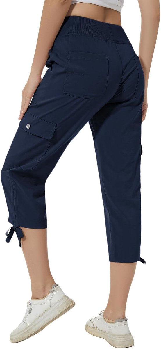 Cargobroek voor dames, 3/4-broek, zomer, cargobroek, licht, ademend, atletisch, reizen, casual, outdoorbroek