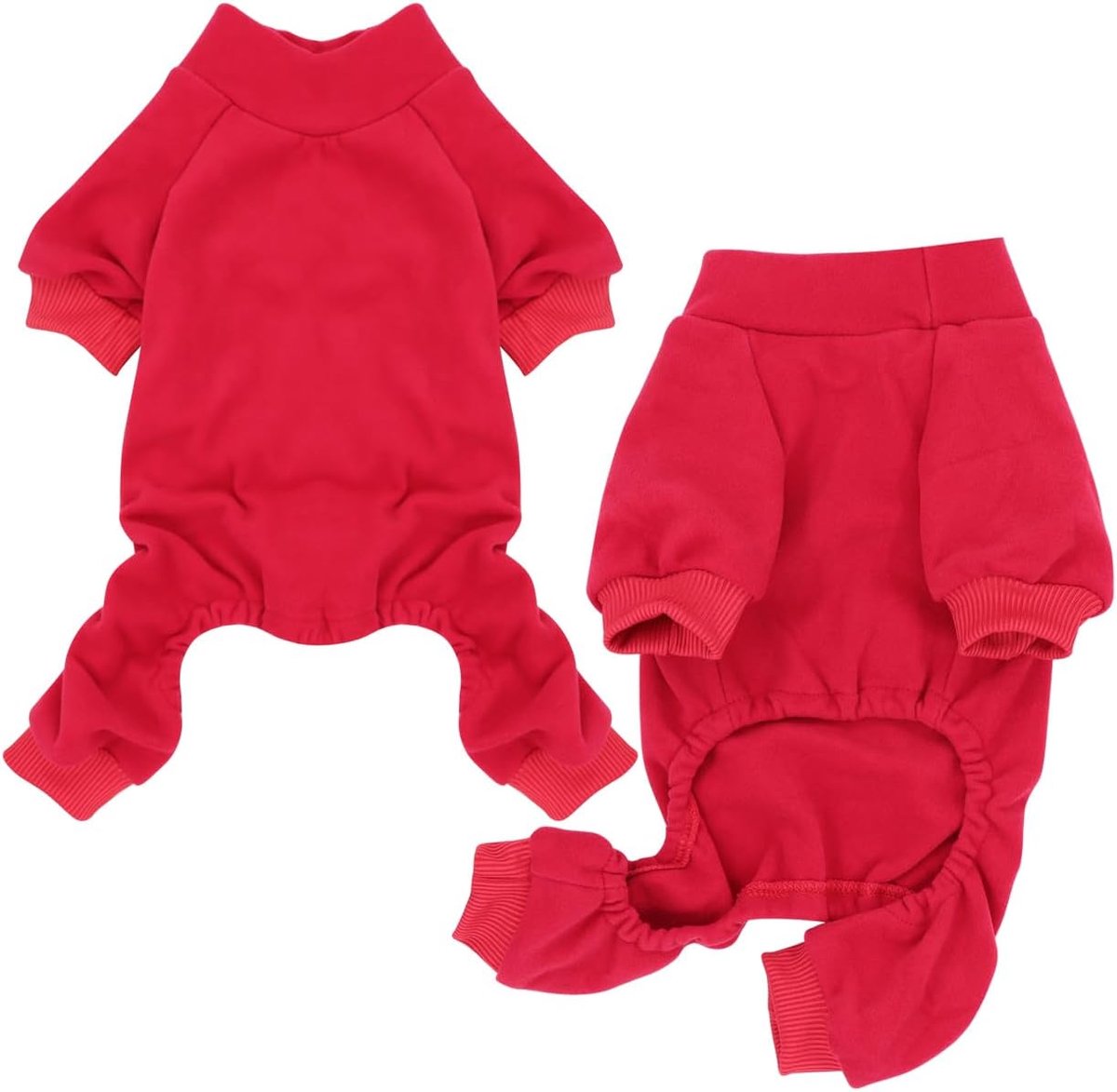 Katoenen Pyjama Voor Honden, Elastisch en Uittrekken, Geschikt Voor Kleine en Middelgrote Honden (Rood, 3XL)