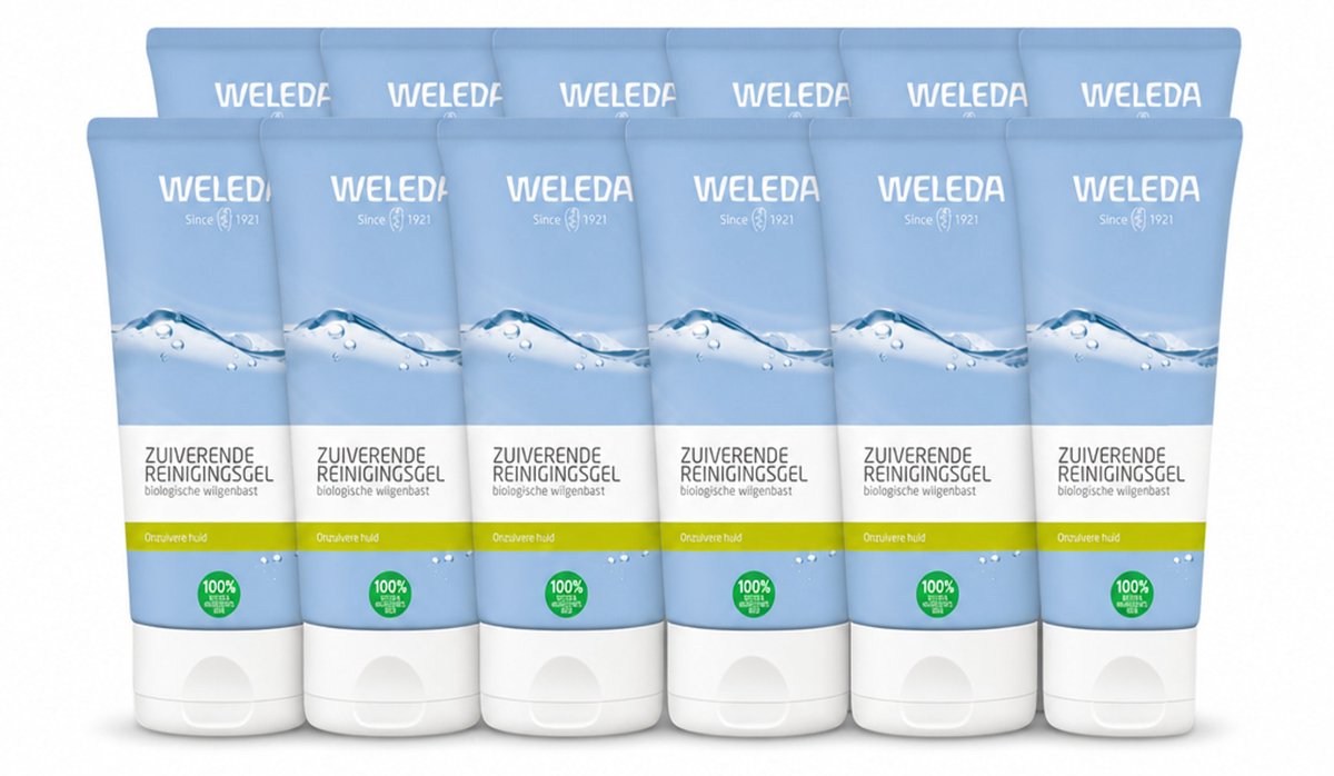 12 x WELEDA - Reinigingsgel Zuiverend - Voor onzuivere huid - 100 ml - Voordeelverpakking - 12 stuks