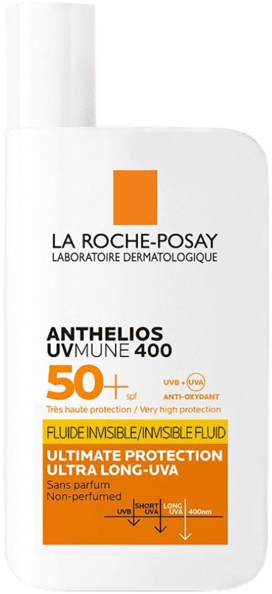 Bol.com La Roche-Posay Anthelios UVMUNE 400 Onzichtbare Zonnebrand Fluide SPF50+ - Zeer Hoge Bescherming - Alle Huidtypes - 50 ml aanbieding