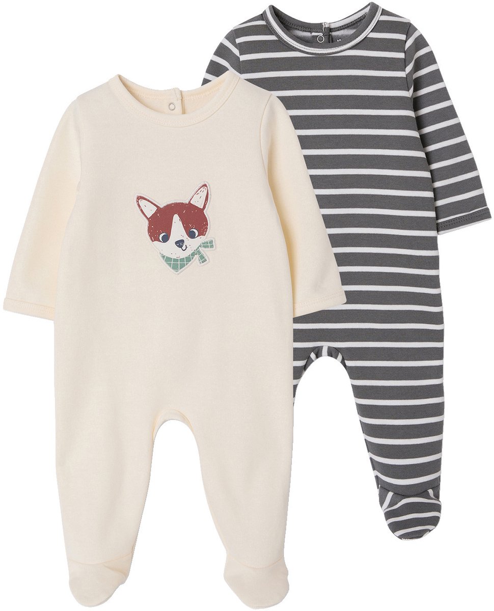 Vertbaudet Set van 2 boxpakjes met rugsluiting voor baby's