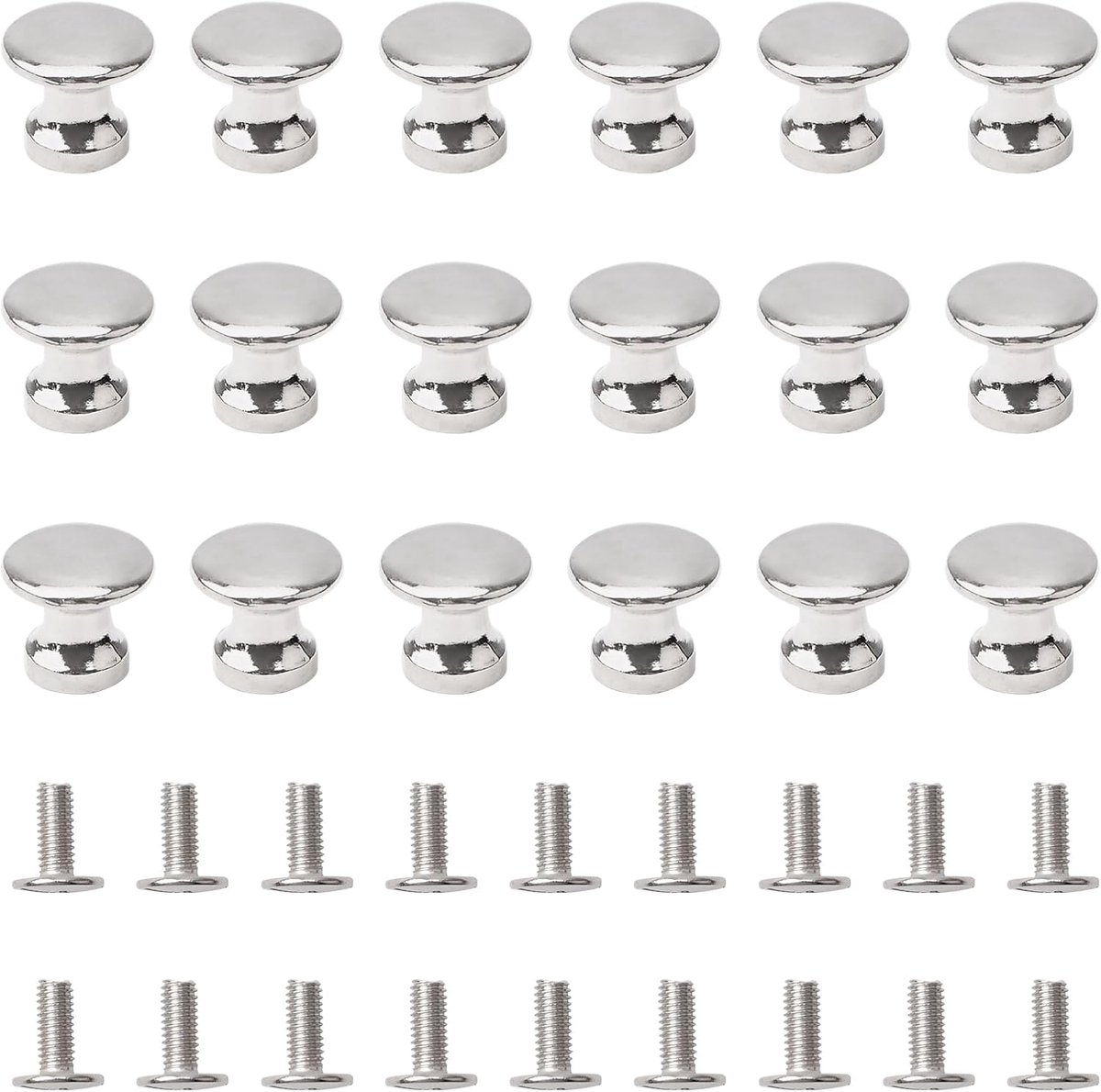 18 stuks, zinklegering, enkel gat, antieke mini-decoratieve knoppen voor sieradenkistjes en geschenkdozen (zilver)