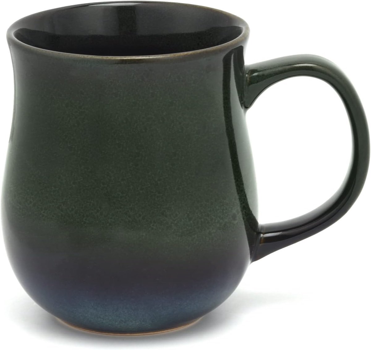 20Oz Extra Grote Keramische Koffiemok met Groot Handvat, 500ml Handgemaakte Geglazuurde Oversized Theekop voor Kantoor en Thuis, Magnetron- en Vaatwasmachinebestendig (Inktgroen)