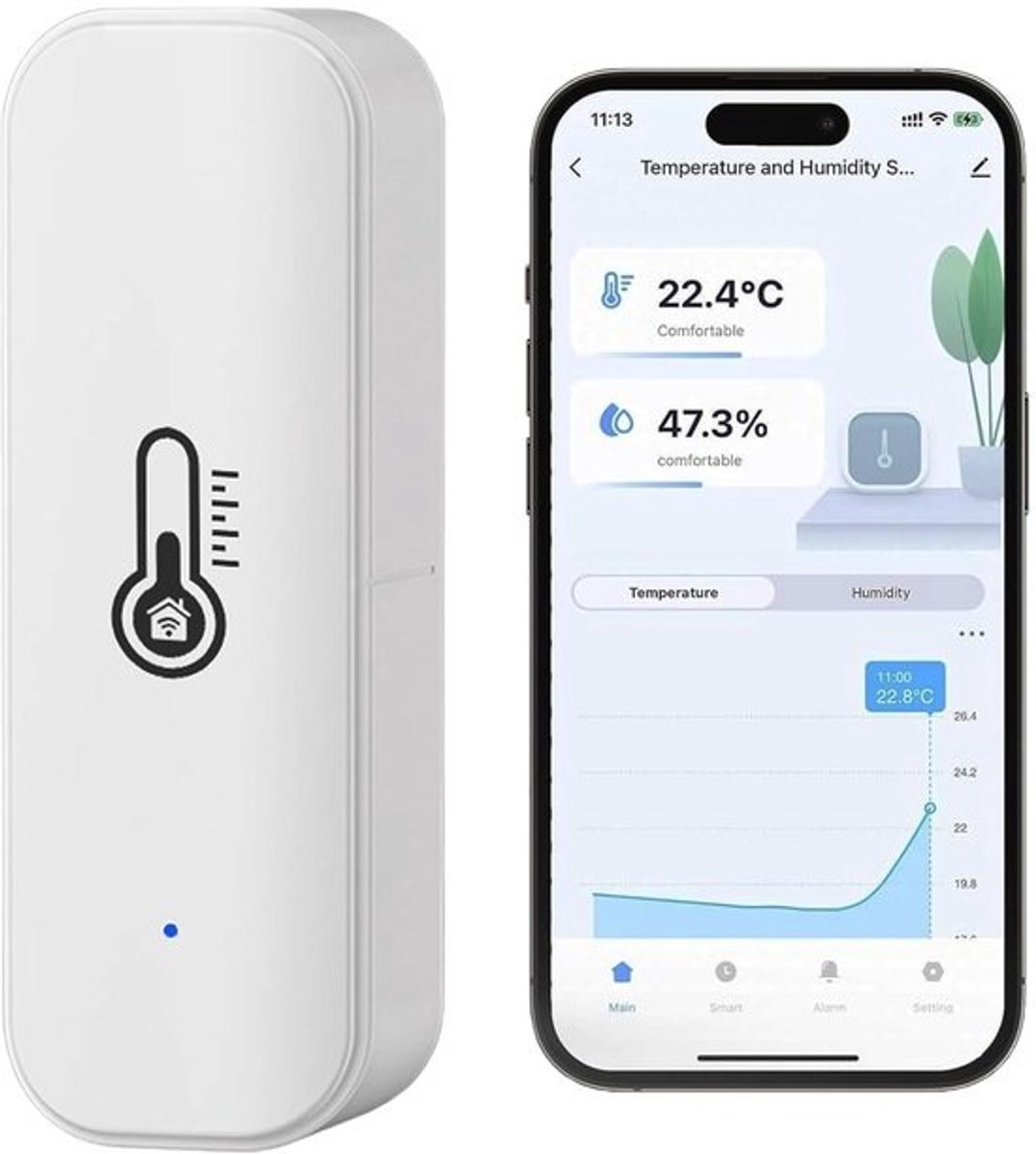 Slimme Thermometer en Hygrometer met Wifi en Bluetooth voor Thuis en Tuin