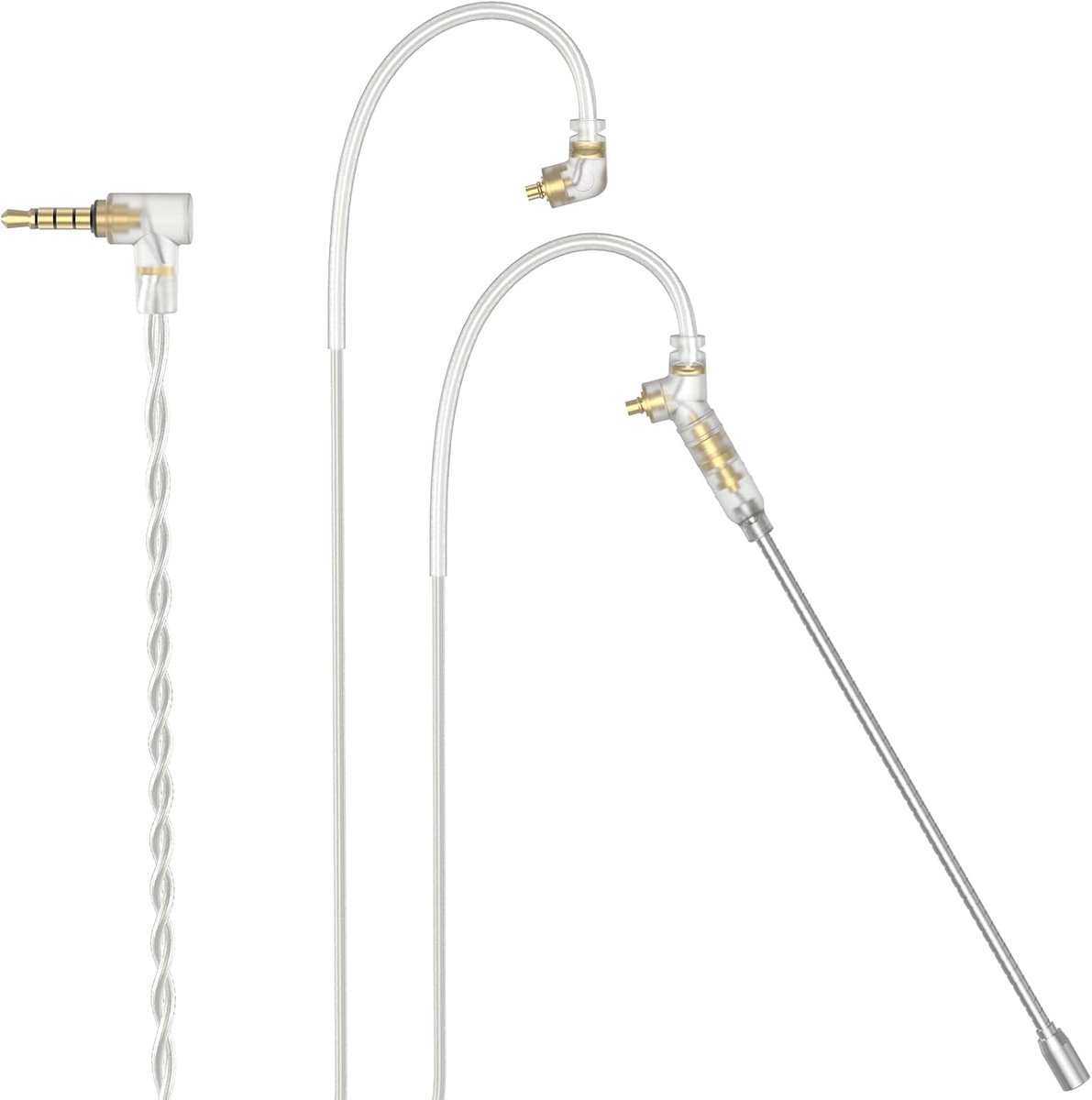 3,5 mm MMCX IEM-kabel met afneembare microfoon, 1,2 m