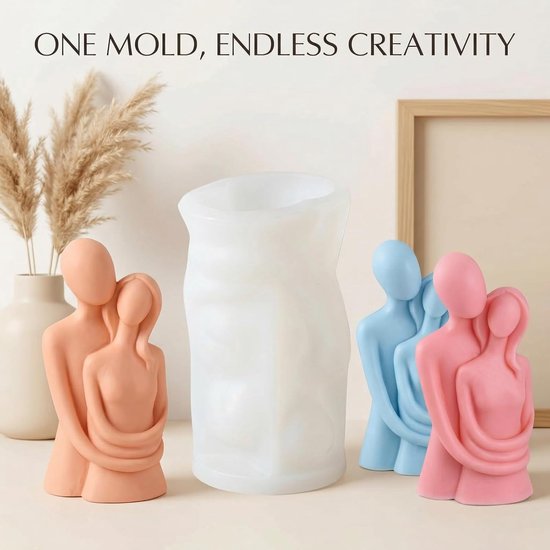 3D-body kaarsvorm, siliconen vorm, kaarsen, lichaam, paar, knuffelen, kaarsvormen, handgemaakte doe-het-zelf siliconen kaarsen maken, voor handwerk, ornamenten, geurkaars, handgemaakte zeep — afbeelding 4