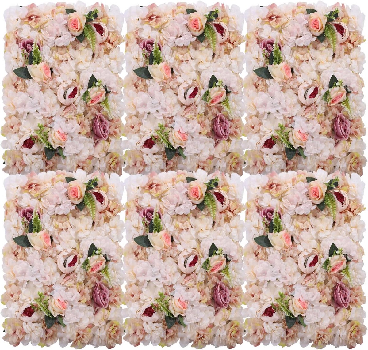 Kunstbloemen wandpanelen 60 x 40 cm bloemen wandpaneel bloemen achtergrond kunstbloemen bruiloftsdecoratie rozen rozenwand voor woondecoratie, bruiloftsfeest, fotoachtergrond in beige