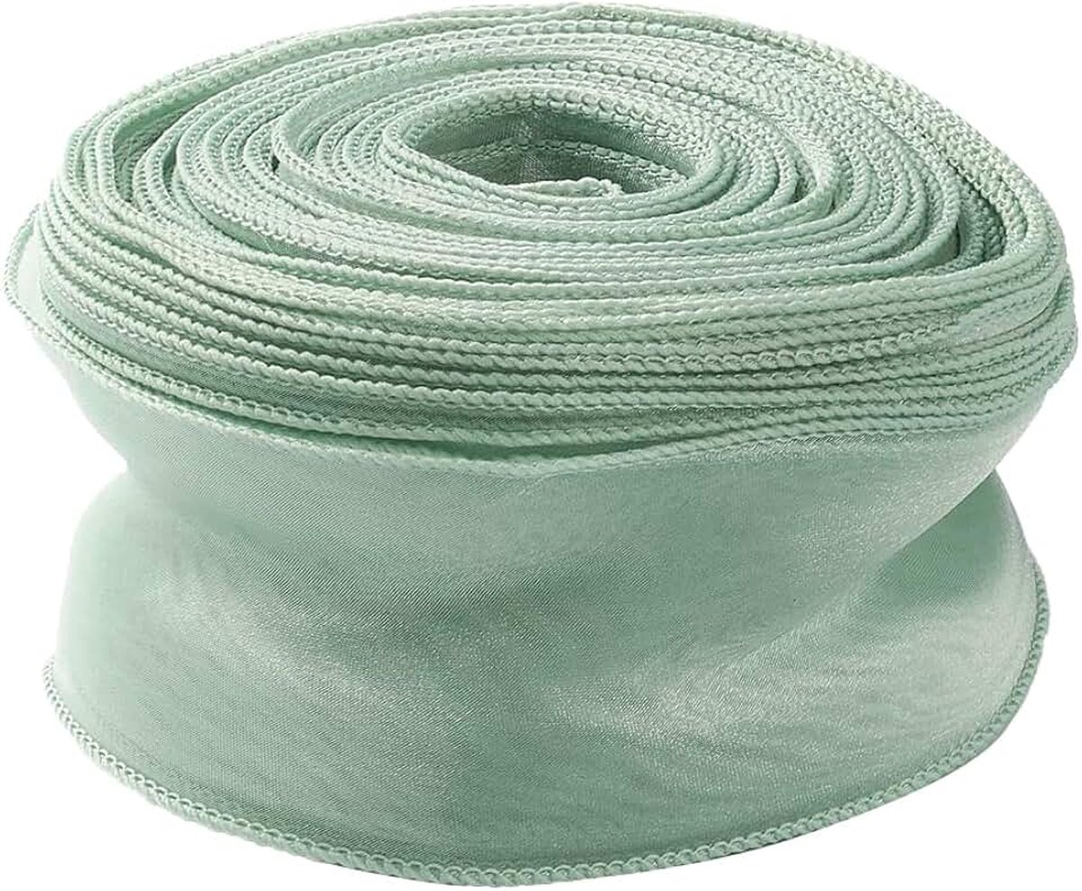Organza lint groen doorschijnend lint transparant transparant chiffon tule inpaklint voor het inpakken van cadeau maken bloem bruiloft boeketten uitnodigingen feest decor