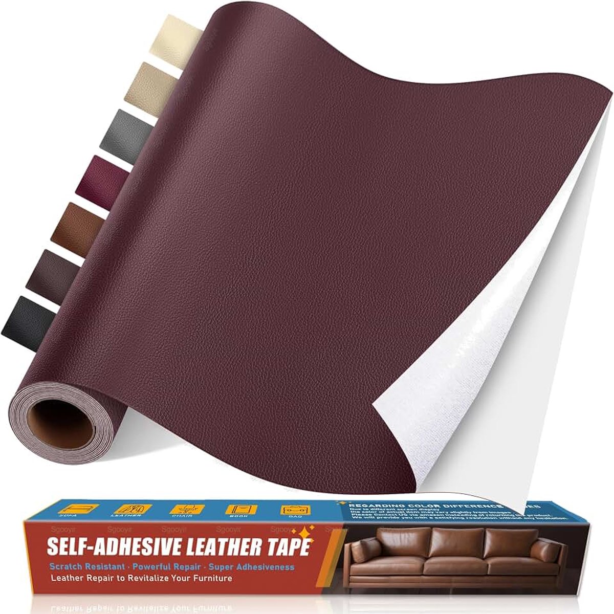 Stickers voor reparaties, reparatiepatches van leer, zelfklevend | 40 x 100 cm, reparatieset van kunstleer, zelfklevend, voor meubels, autostoelen, banken, jassen, tassen
