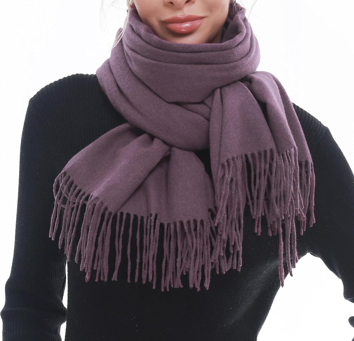 Wintersjaal voor dames, elegant en solide, voor feestjes en vrijetijdskleding