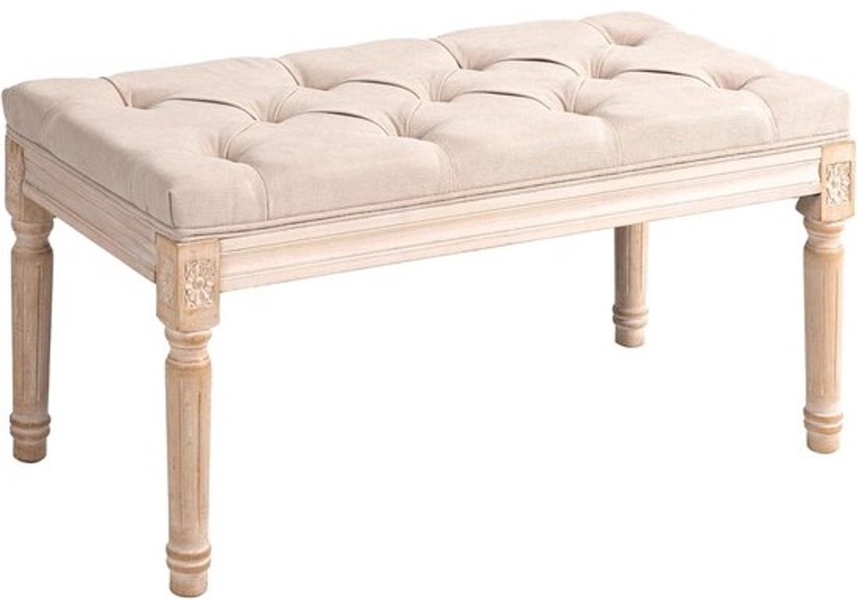 Vintage Slaapbank Beige - Multifunctionele Halbank met Linnenlook