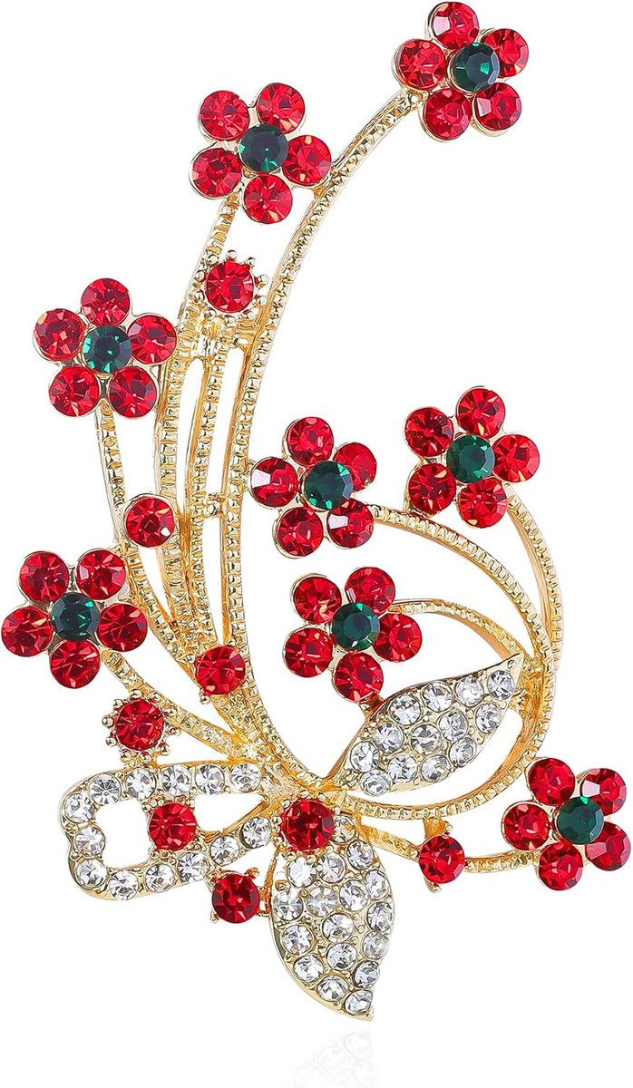 Broches voor vrouwen meisjes kubieke zirkonia kristal strass bloem patroon broche pin sieraden