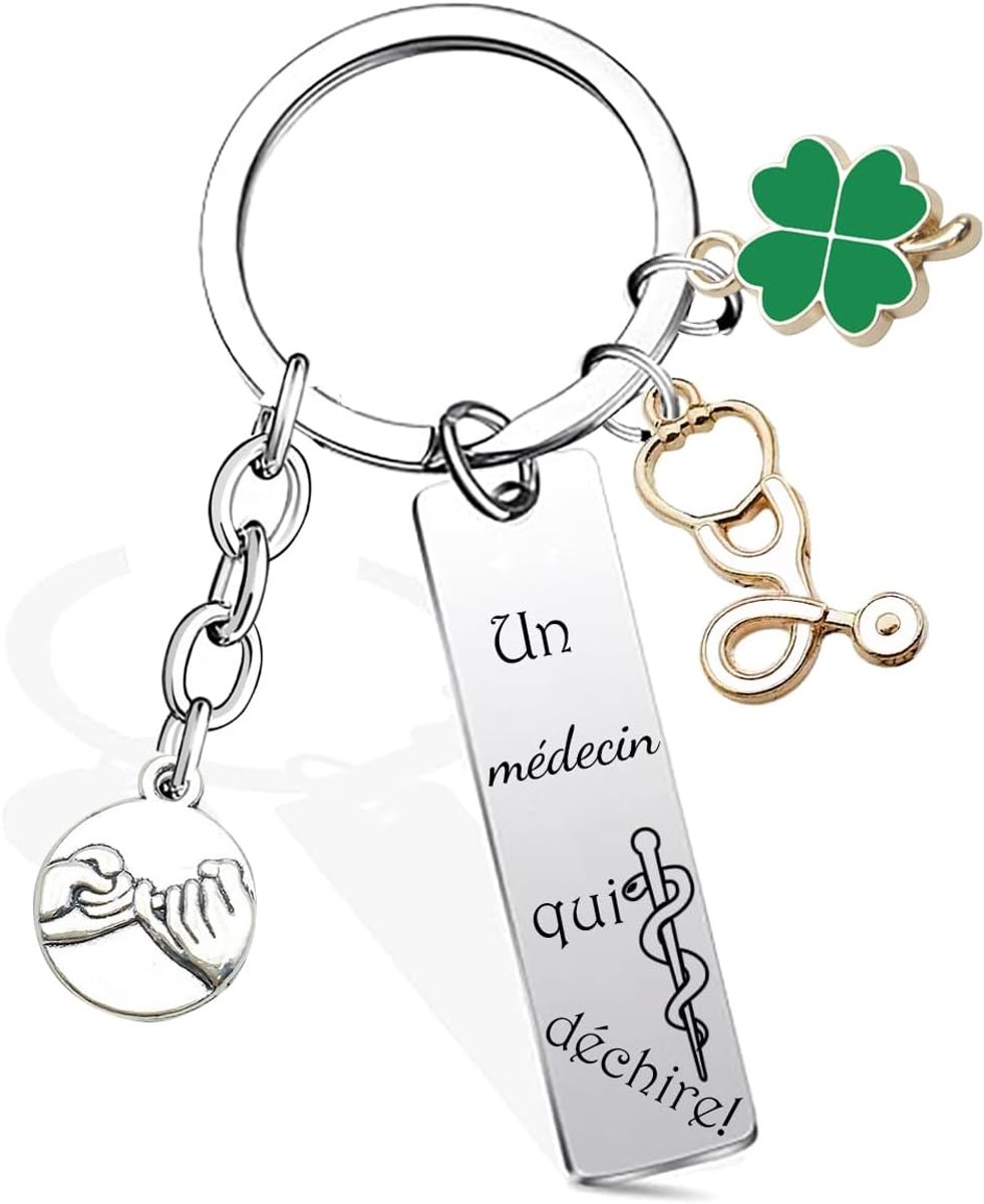 Cadeau voor collega, vriend, werk, originele sleutelhanger, personaliseerbaar, hulp, dokter, verpleegster, arts, verloskundigen, kiné, uniek cadeau, collega, vrienden, familie