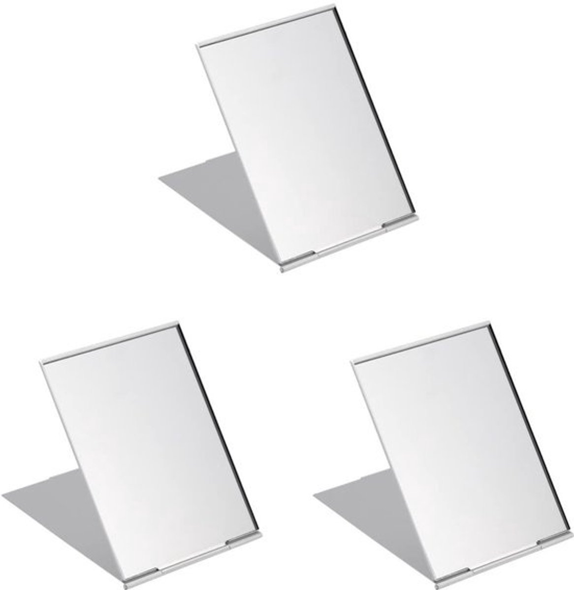 MTTProducts - Compacte Make-up Spiegel - Vouwbare Reismirror - Ideaal voor Thuis en Op Reis - Zilver - Handige Schoonheidstools - Geschikt voor Vrouwen