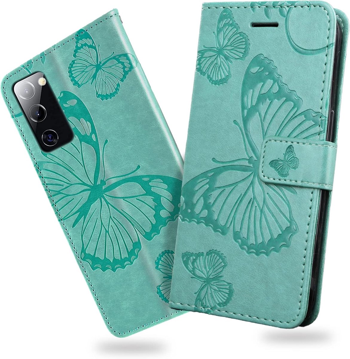 Hoesje voor Samsung Galaxy S20 FE/Samsung Galaxy S20 Lite, Kaartenvakken en Horizontale Standfunctie Magneet Hoesje voor Samsung S20 FE/Samsung S20 Lite, Groen