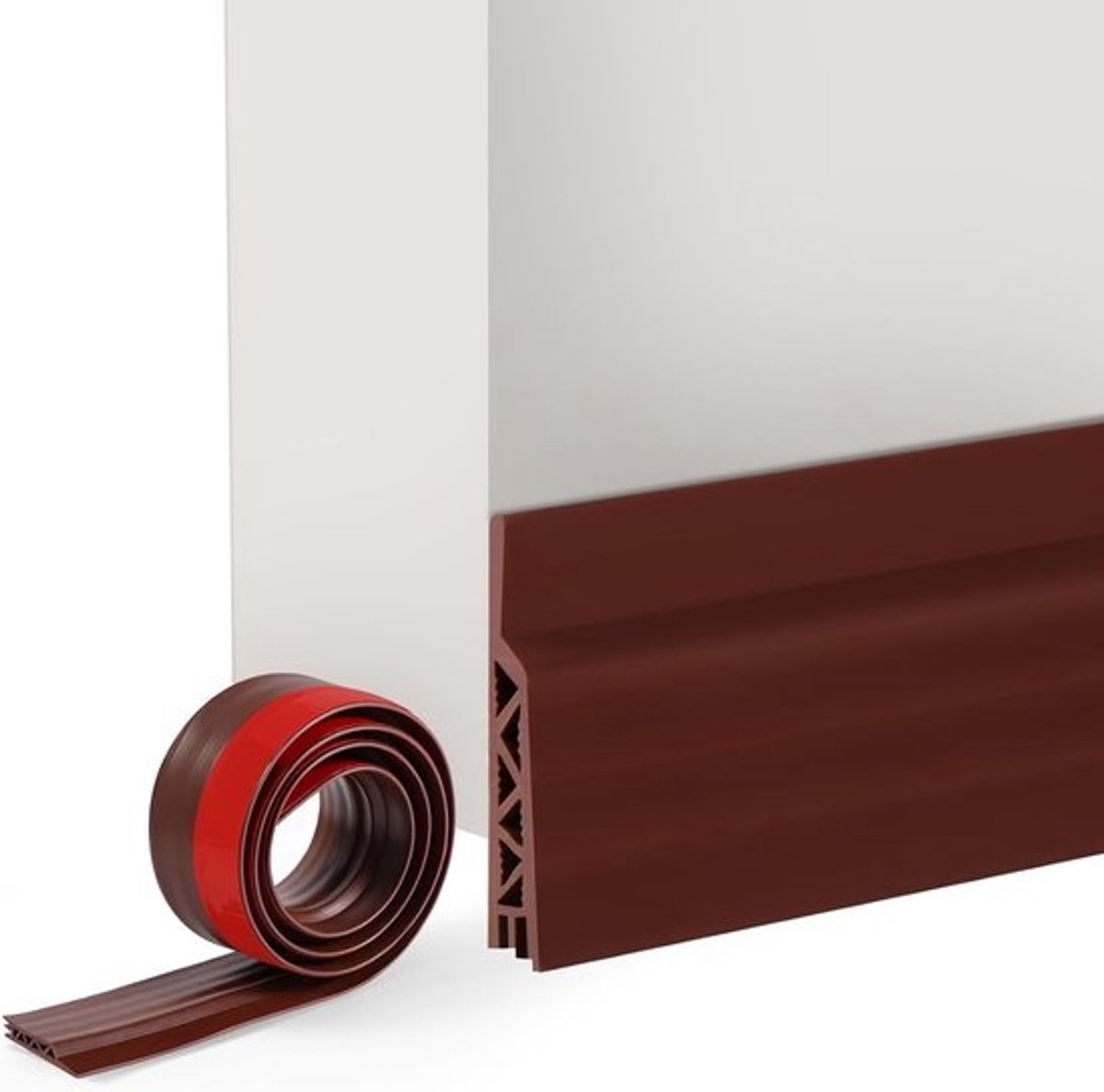 SnelShoppen - Cold Insulating Deurstopper 100x5 cm, Zelfklevende Deurafdichting, Geluidsisolatie, Stofdicht, Bruin, Perfect voor Thuis en Kantoor