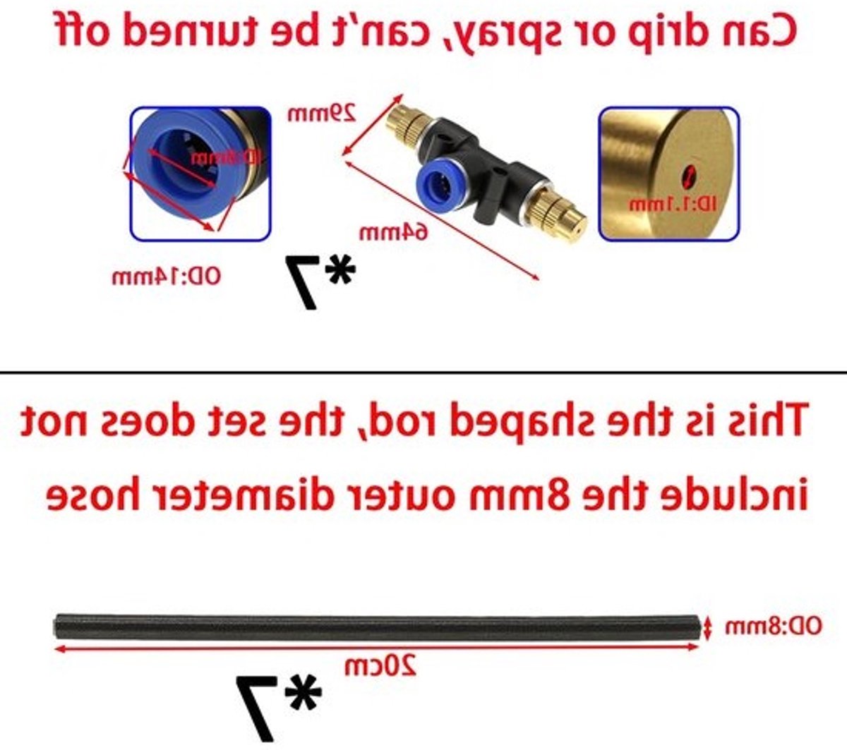 Verstelbare 360° T-type dubbelkopsproeier - met 8mm snelontgrendeladapter - voor tuin-, irrigatie- en gazonsystemen