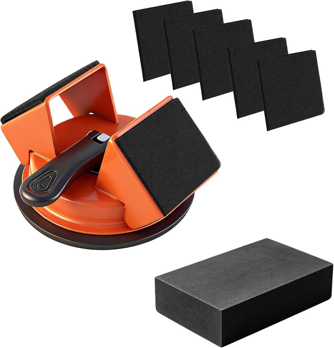Laminaatlegset met zuignap, dubbel voegrichtingsgereedschap voor gladde vloeren, nauwkeurige voegreparatie en spleetfixatie, incl. rubberen pads en schokdemperblokken (12 x 9 x 2 mm), voor