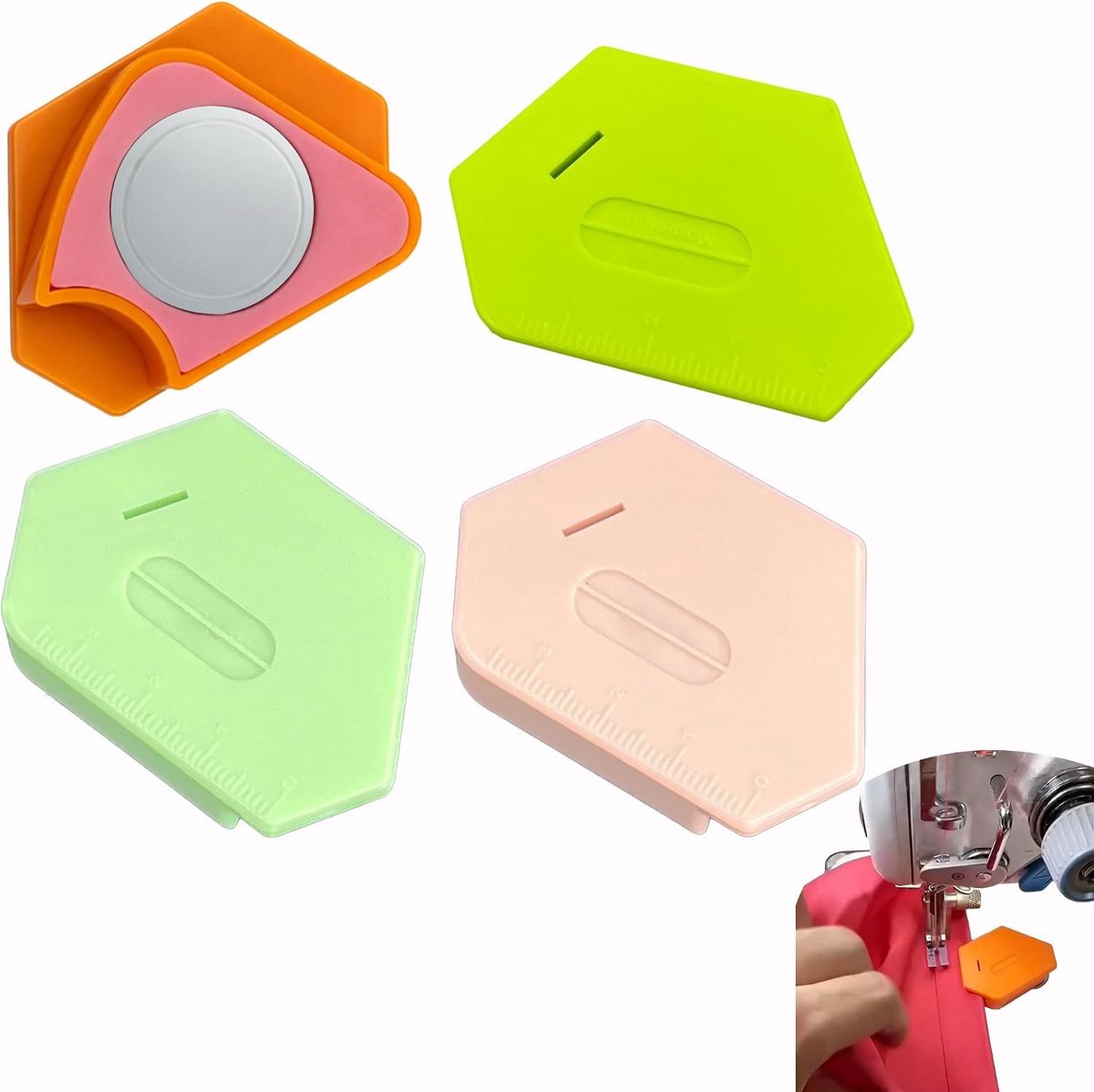 Geleidingsgereedschap Voor Naaimachine, Nauwkeurige Veelhoekige Naaigeleiding, 4 Stuks Zoomgereedschap, Naaien Accessoires Voor Positionering Stof En Rechte Naaien