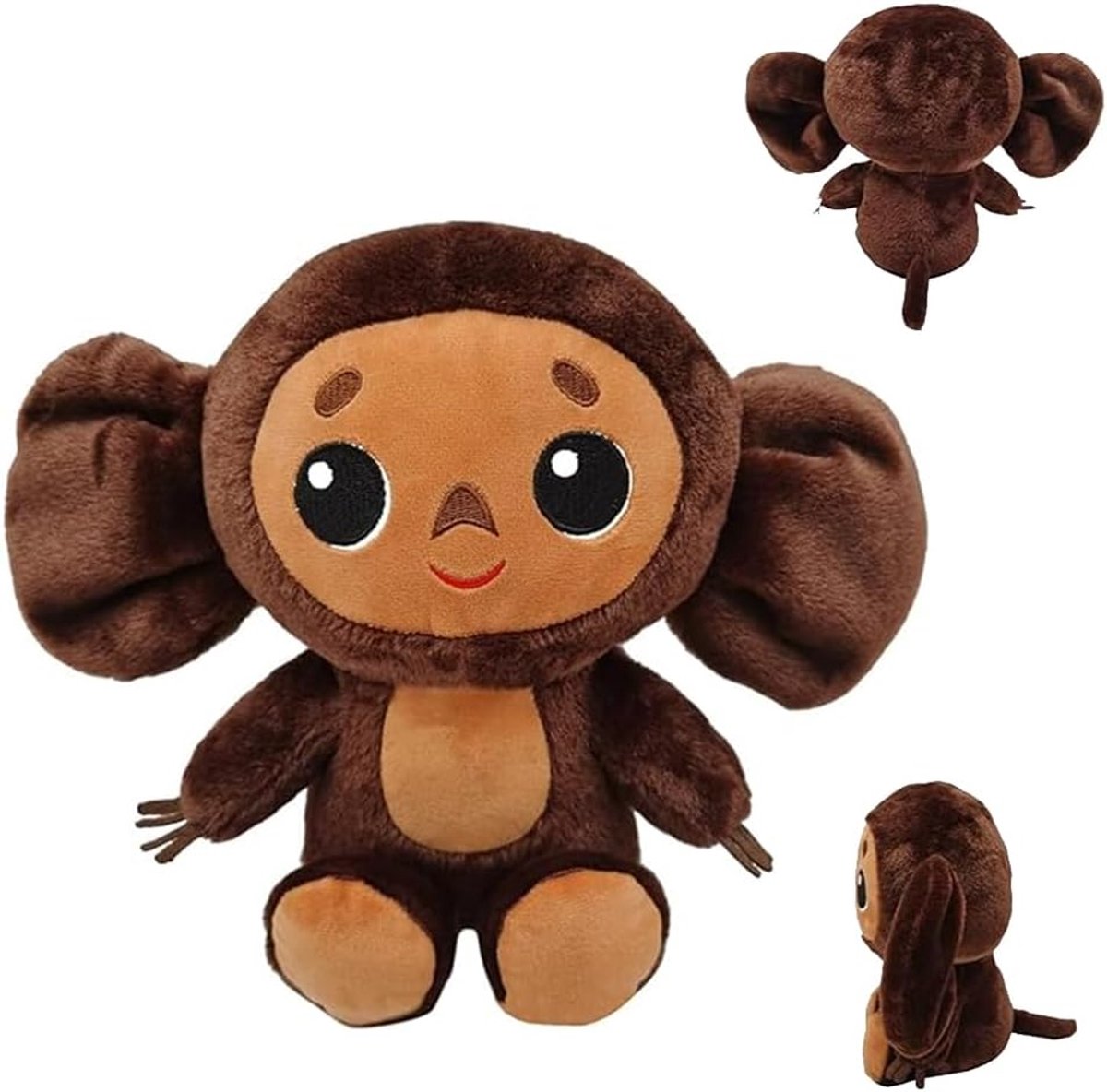 Knuffeldier, grote oren, aap, Cheburashka pluche dier, pluche pop, decoratief figuur en cadeau voor jongeren en vrienden